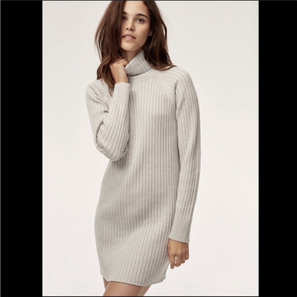 NWOT Wilfred turtleneck wool sweater dress in oatmeal
